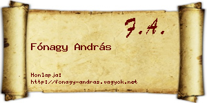 Fónagy András névjegykártya